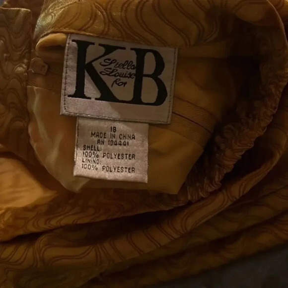 Vintage KB Stella‎ Louise for KB Jacquard Size 18 Mustard Orange - Picture 4 of 5